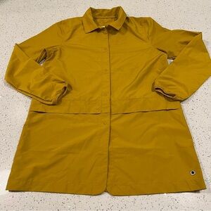 HERSCHEL Lightweight Long Rain Jacket/Shirt Women's Size M Mustard Yellow
